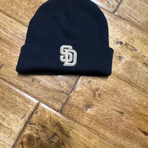Black Beanie with Gold Embroidery San Diego Padres Beanie Hat